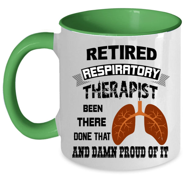 Gift For Retirement Coffee Mug, Retired Respiratory Therapist Accent Mug