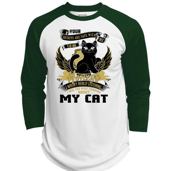 I Was Too Busy Thinking About My Cat T Shirt, I Love My Cat T Shirt, Awesome T-Shirts  (Polyester Game Baseball Jersey)