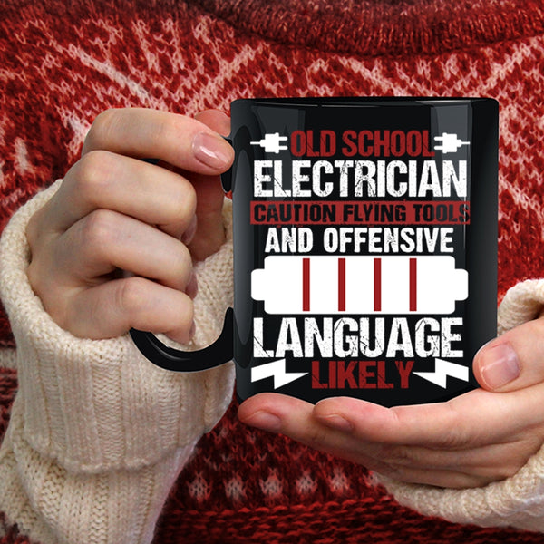 Old School Electrician Coffee Mug, Cool Gift For Old Electricians Coffee Cup