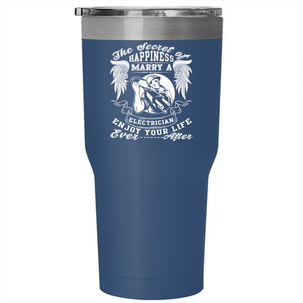 Marry A Electrician Tumbler 30 oz Stainless Steel, I Love Electrician Travel Mug