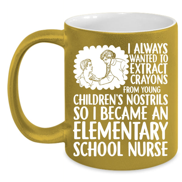 I Became An Elementary School Nurse Coffee Mug, Awesome Nurses Coffee Cup