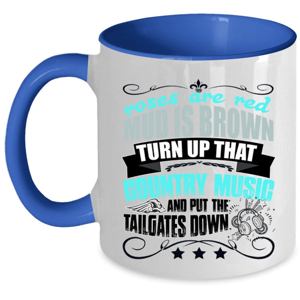 Country Music Coffee Mug, Roses Are Red Mud Is Brown Accent Mug