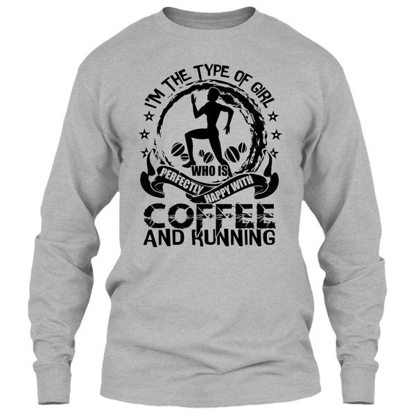 Happy With Coffee And Running T Shirt, Gift For Runner T Shirt