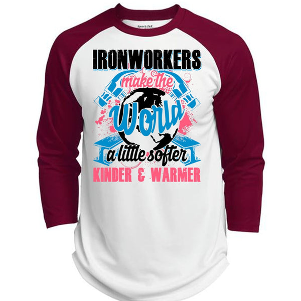 Ironworkers Make The World T Shirt, I Love Ironworker T Shirt, Awesome T-Shirts  (Polyester Game Baseball Jersey)