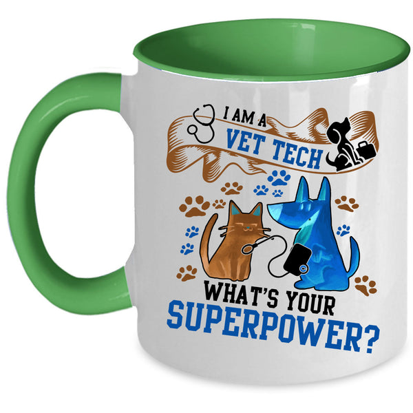 I Love Animals Coffee Mug, I Am A Vet Tech Accent Mug