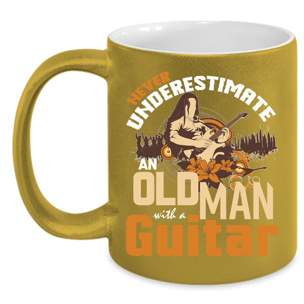 An Old Man With A Guitar Coffee Mug, Funny Grandpas Coffee Cup