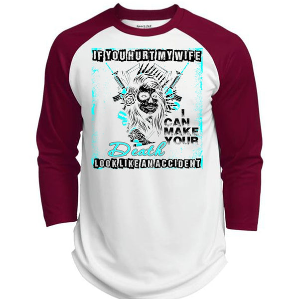 If You Hurt My Wife T Shirt, I Love My Wife T Shirt, Awesome T-Shirts  (Polyester Game Baseball Jersey)
