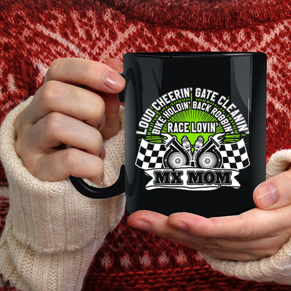Bike Holding Race Loving Coffee Mug, MX Mom Coffee Cup