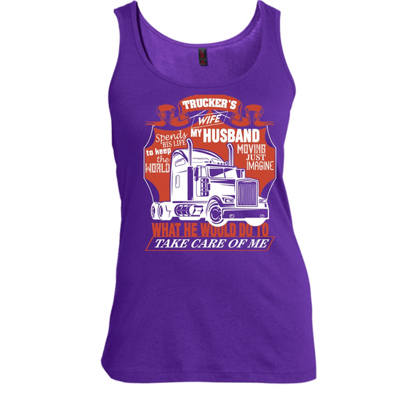 Trucker's Wife T Shirt, Trucker My Husband Tank Top