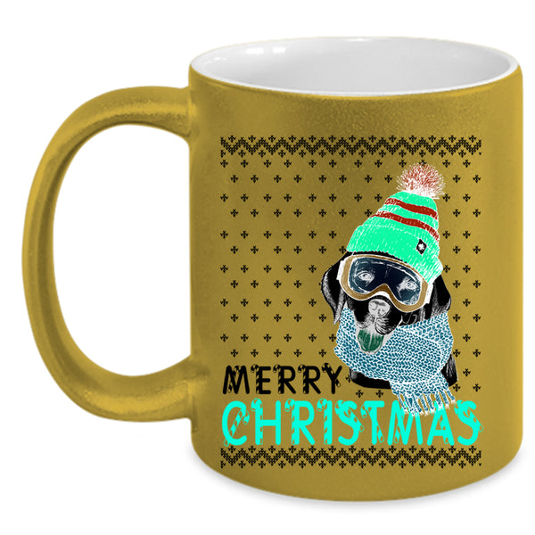 Cute Gift For Dog Lovers Coffee Mug, Merry Christmas Accent Mug