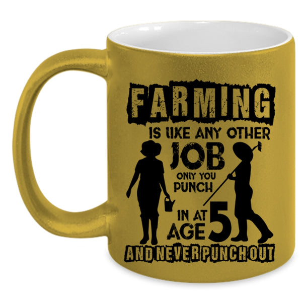 Awesome Farmer Coffee Mug, Farming Is Like Any Other Job Accent Mug