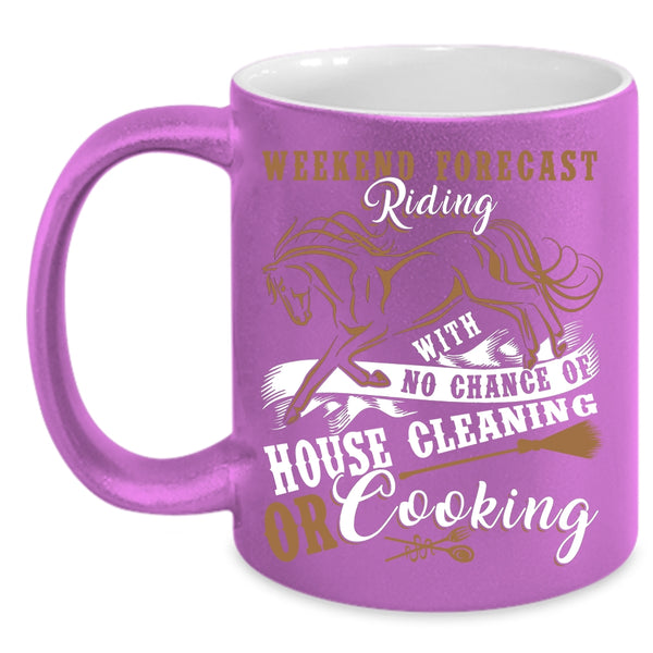 Weekend Forecast Riding Coffee Mug, Awesome Equestrians Coffee Cup