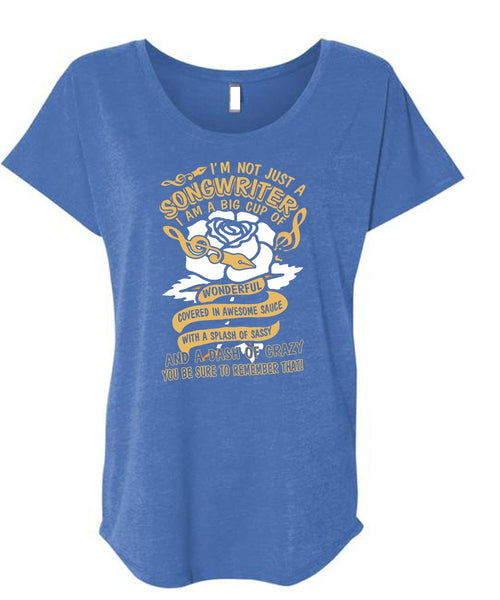 I'm Not Just A Songwriter T Shirt, Being A Writer T Shirt, Cool Shirt (Ladies' Triblend Dolman Sleeve)