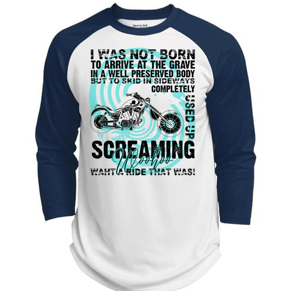 I Was Not Born To Arrive T Shirt, I Love Biking T Shirt, Awesome T-Shirts  (Polyester Game Baseball Jersey)
