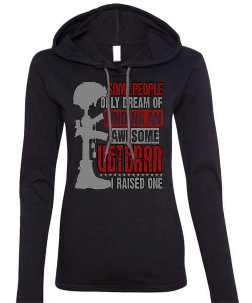 Finding An Awesome Veteran T Shirt, Being A Veteran T Shirt (Anvil Ladies Ringspun Hooded)