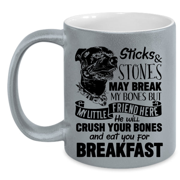 Funny Pitbulls Coffee Mug, My Little Friend Accent Mug