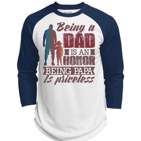 Being A Dad Is An Honor T Shirt, I Love Papa T Shirt, Awesome T-Shirts  (Polyester Game Baseball Jersey)