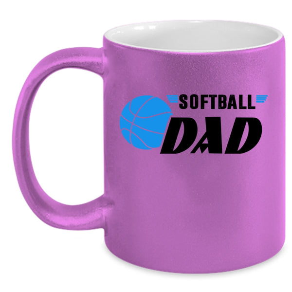 Cool Gift For Softball Dad Coffee Mug, Softball Dad Accent Mug