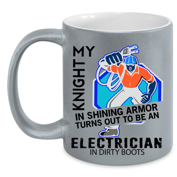 Cool Job Coffee Mug, To Be An Electrician In Dirty Boots Accent Mug