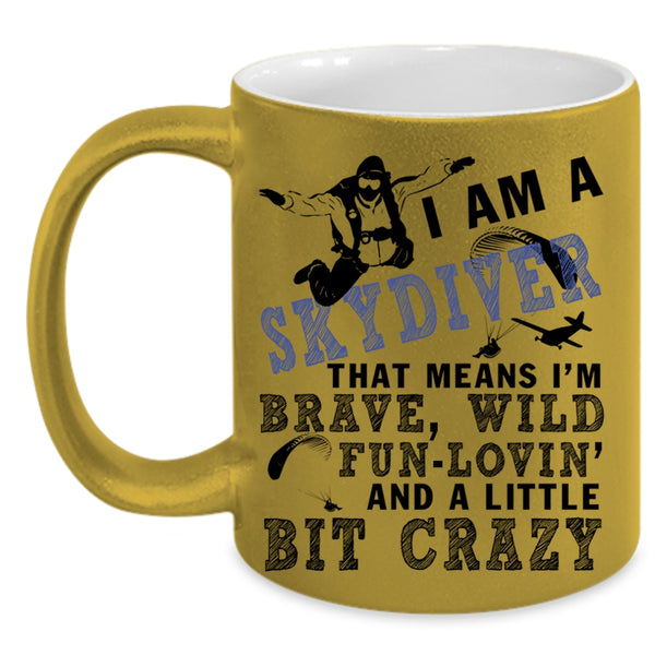 Outdoor Coffee Mug, I Am A Skydiver Accent Mug