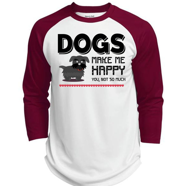Dogs Make Me Happy You T Shirt, My Favorite T Shirt  (Polyester Game Baseball Jersey)