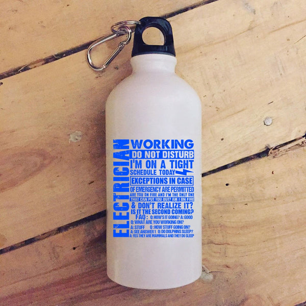Electrician Working Do Not Disturb 20 oz Stainless Steel Bottle,Cool Electricians Outdoor Sports Water Bottle