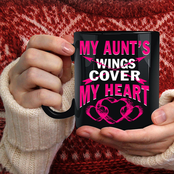 My Aunt's Wings Cover My Heart Coffee Mug, Cute Aunt Coffee Cup