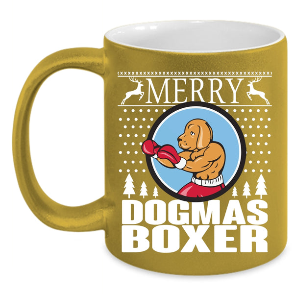 Merry Dogmas Boxer Coffee Mug, Christmas Gift For Son Coffee Cup