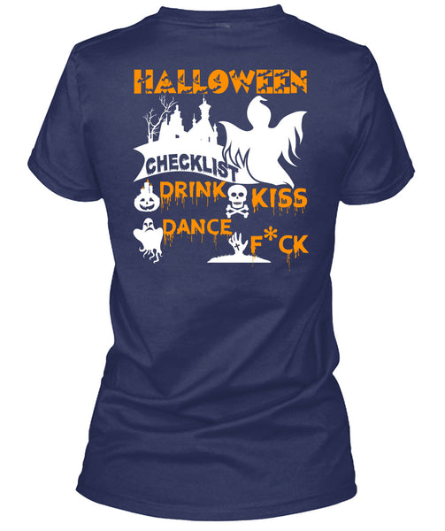 Halloween Checklist Drink Kiss Dance T Shirt, I Love You Pumpkin T Shirt