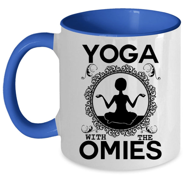 Gift For Yoga Teacher Coffee Mug, Yoga With The Omies Accent Mug