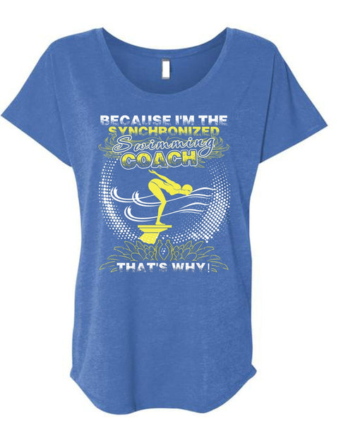 Swimming Coach T Shirt, Being A Swimmer T Shirt, Cool Shirt (Ladies' Triblend Dolman Sleeve)