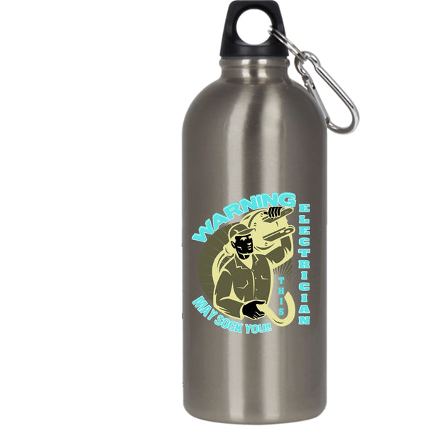 This Electrician May Sock You 20 oz Stainless Steel Bottle,Funny Electricians Outdoor Sports Water Bottle