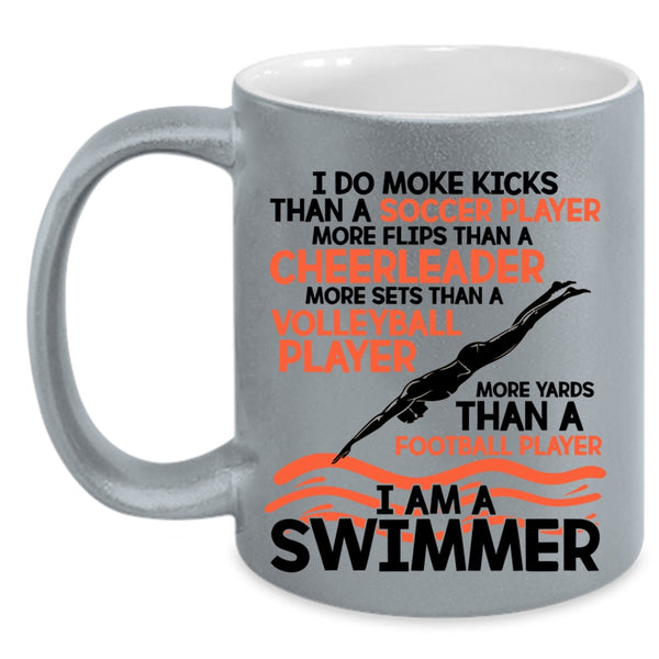 Funny Swimming Coffee Mug, I Am A Swimmer Accent Mug