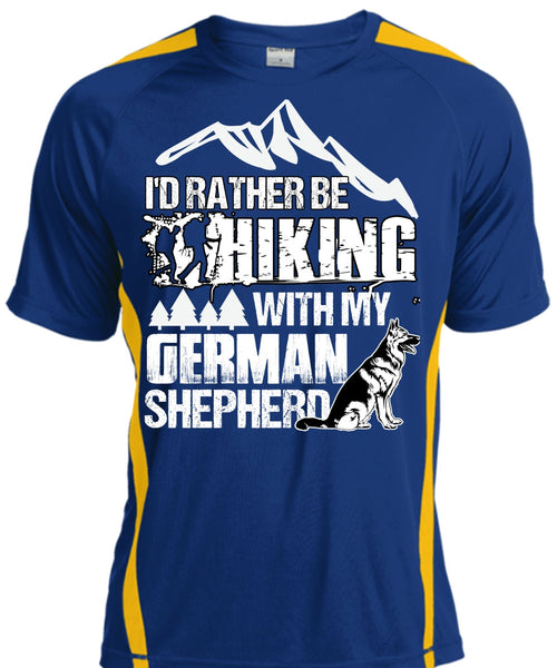 I'd Rather Be Hiking T Shirt, German Shepherd T Shirt, Cool Shirt