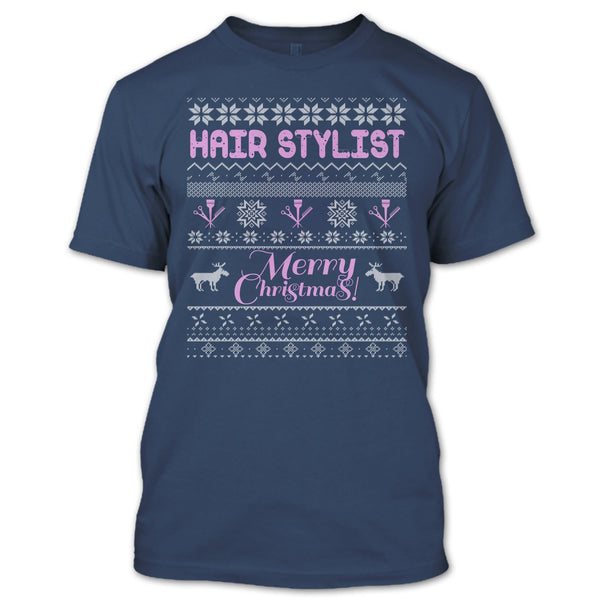 Hair Stylist Merry Christmas T Shirt, Coolest Hair Stylist T Shirt