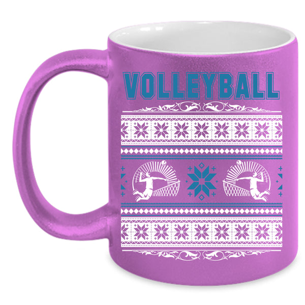 Volleyball Coffee Mug, Christmas Family Holiday  Coffee Cup