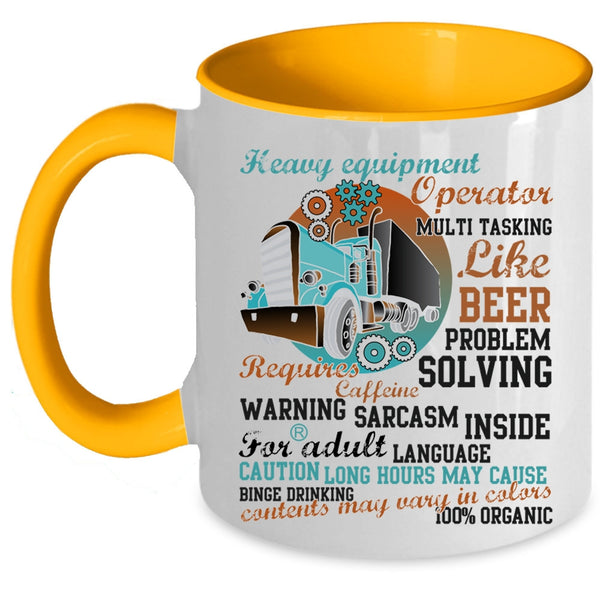 Cool Job Coffee Mug, Heavy Equipment Operator Accent Mug