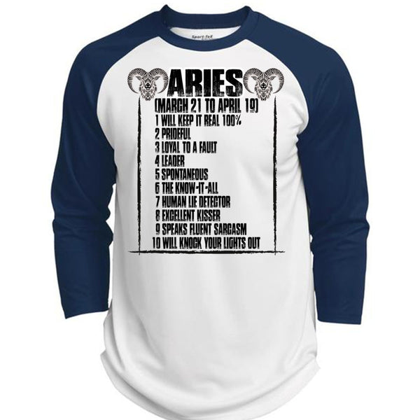 Aries Will Knock Your Lights Out T Shirt, I Love Aries T Shirt, Awesome T-Shirts  (Polyester Game Baseball Jersey)