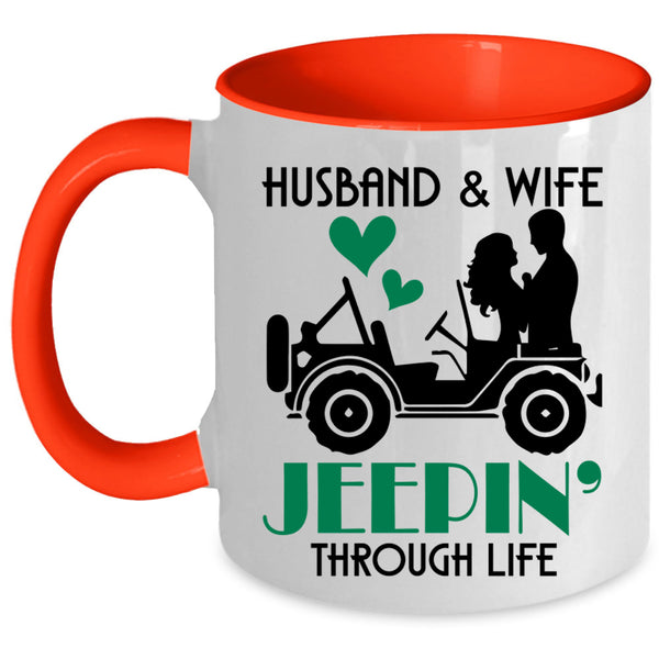 Jeeping Through Life Coffee Mug, Husband And Wife Accent Mug