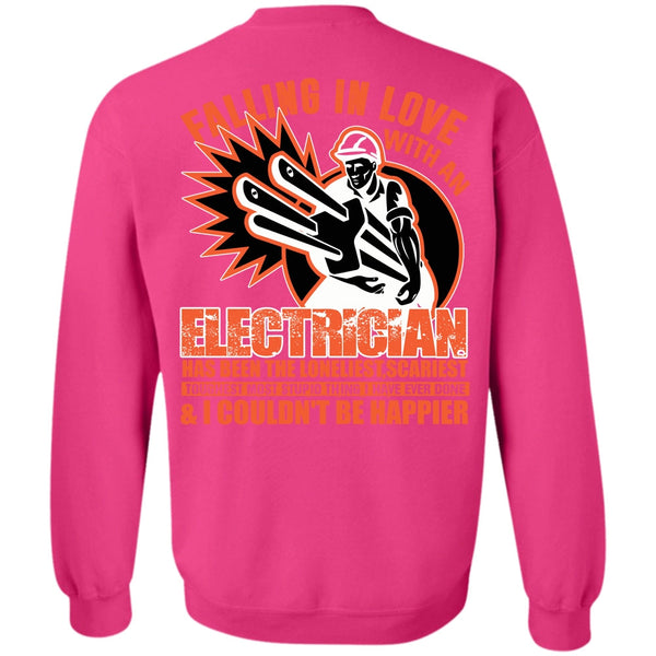I Love Electrician T Shirt, Falling In Love With An Electrician Sweatshirt