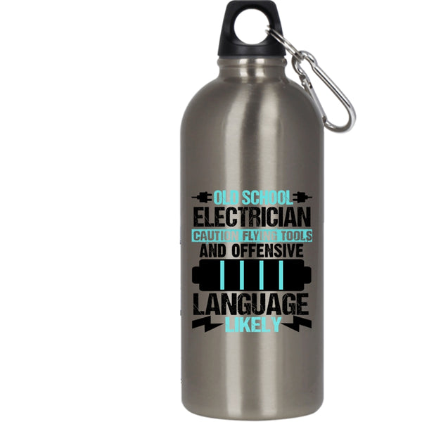 Old School Electrician 20 oz Stainless Steel Bottle,Cool Gift For Old Electricians Outdoor Sports Water Bottle