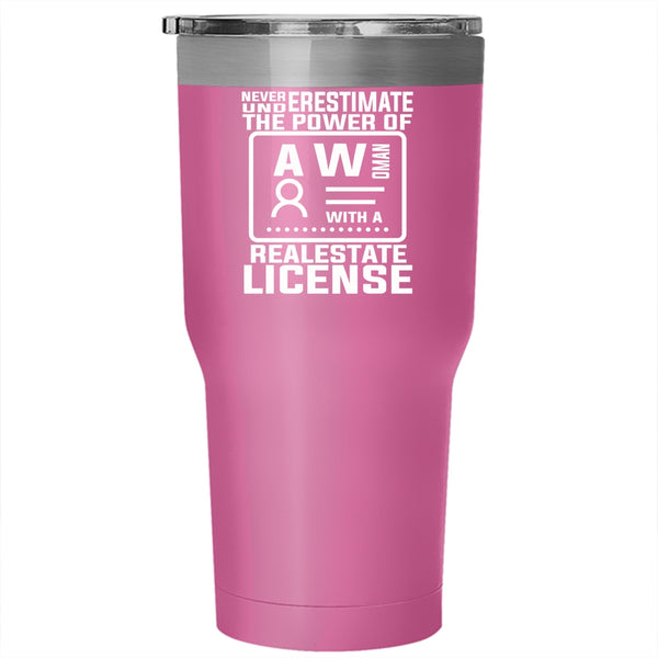 Woman With A Realestate License Tumbler, Gift For Wife Mug