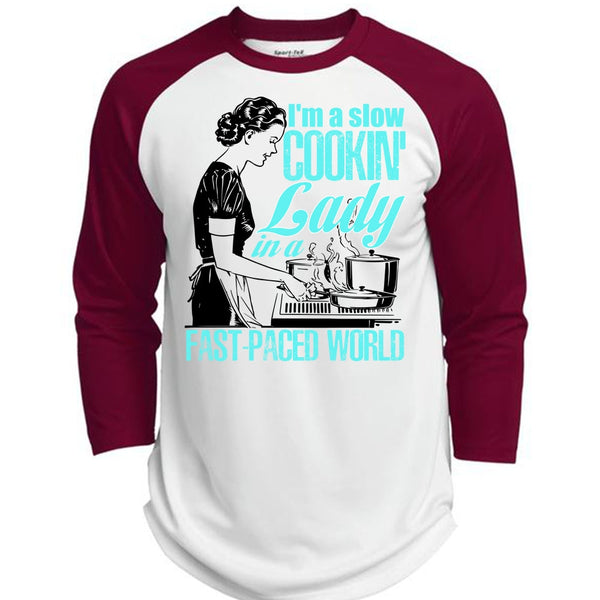I'm A Slow Cooking Lady T Shirt, I Love Cooking T Shirt, Awesome T-Shirts  (Polyester Game Baseball Jersey)