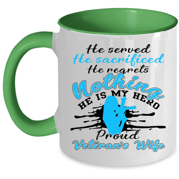 I Love Veteran Coffee Mug, Proud Veteran's Wife Accent Mug