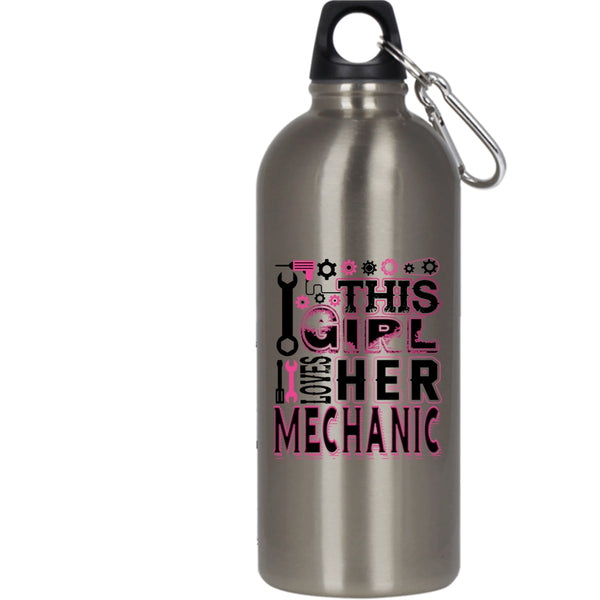 This Girl Loves Her Mechanic 20 oz Stainless Steel Bottle,Gift For My Wife Outdoor Sports Water Bottle