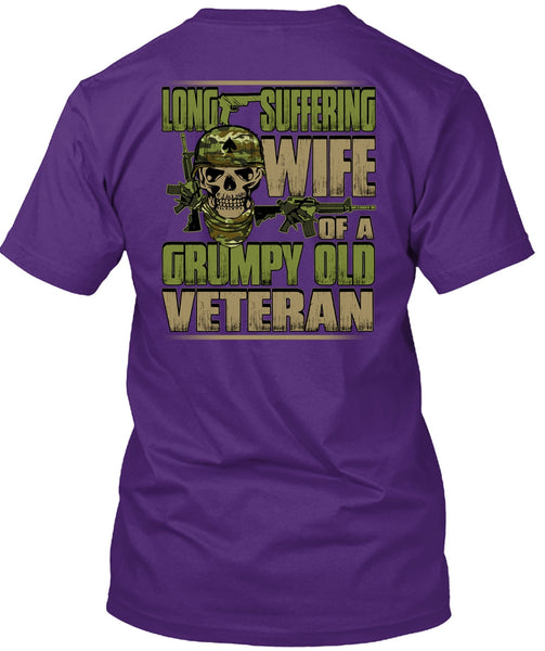 Long Suffering Wife T Shirt, Grumpy Old Veteran T Shirt