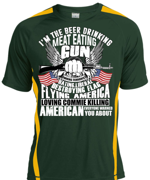 Meat Eating Gun T Shirt, Flying America T Shirt, Cool Shirt