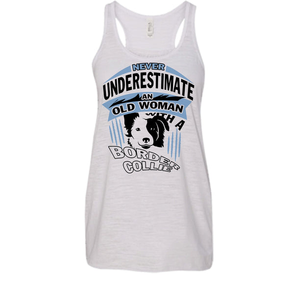 Never Underestimate An Old Woman With A Border Collie Shirt, Cute Dog Shirt