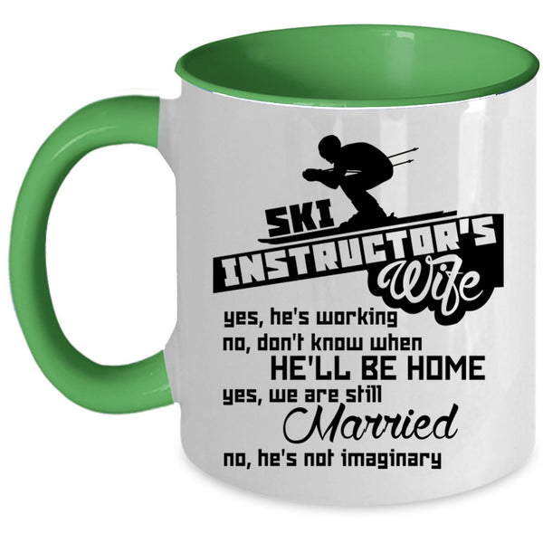 Cute Instructor's Wife Coffee Mug, Ski Instructor's Wife Accent Mug