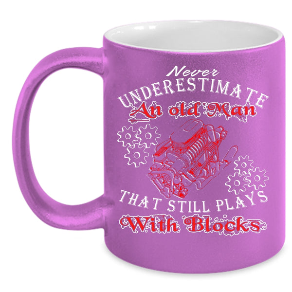 An Old Man Plays With Blocks Coffee Mug, Awesome Grandpa Coffee Cup